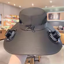 2025 Wide Brim Solar Fan Hat Sun Protection with Dual Power (Solar USB) Adjustable Outdoor Beach Hike Fishing Hat for Men Women