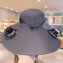 2025 Wide Brim Solar Fan Hat Sun Protection with Dual Power (Solar USB) Adjustable Outdoor Beach ‌Hike Fishing Hat for Men Women